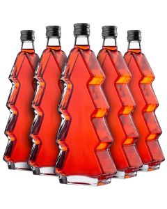 Szklana butelka choinka Enna 500ml z czarną zakrętką 10 szt.