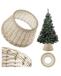 Osłona wiklinowa choinkowa naturalna Aliano 55cm biała