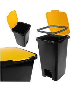 Kosz na śmieci z pedałem Roanne 45L czarno-żółty