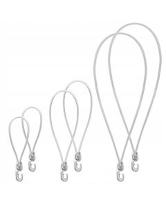 Zestaw gum elastycznych z hakiem białe, 6 szt.