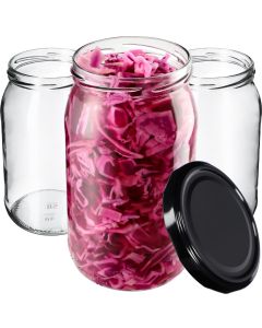 Słoiki na przetwory Niva 760ml 64szt 82mm + wieczka czarne