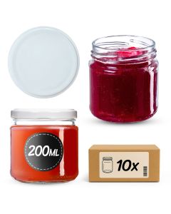 Słoiki na przetwory Lerma 200ml 10szt 66mm + wieczka białe