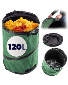 Składany kosz ogrodowy Vermenton 120L zielony