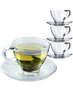 Filiżanki do herbaty Zinal ze spodkiem 200 ml, 4 szt.