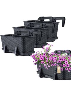 Skrzynka balkonowa z uchwytami Castro antracyt 40 cm, 3 szt.