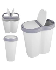 Podwójny kosz na śmieci Aumoy 40L szary