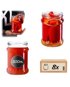 Słoiki na przetwory Kisko 500ml 8szt 82mm bez wieczka