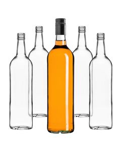 Szklana butelka Monopol 1000ml z długą czarną zakrętką 40 szt.
