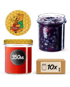 Słoiki na przetwory Avila 350ml 10szt 82mm + wieczka "Miód"