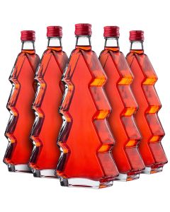 Szklana butelka choinka Enna 500ml z czerwoną zakrętką 10 szt.
