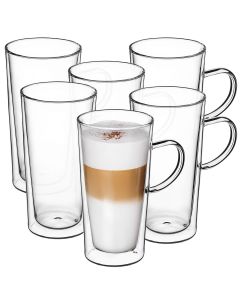 Szklanki termiczne do kawy latte i napojów Haga 470 ml 6 szt.