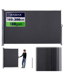 Markiza boczna tarasowa Tresson 300 x 180 cm 180 g/m&sup2; szara
