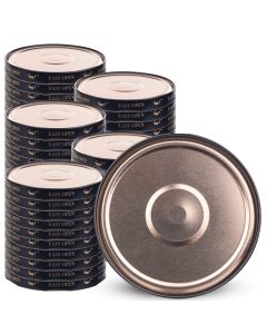 Metalowe wieczka do słoik&oacute;w Valsta 50szt fi 66mm czarno-złote Orbit