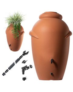 Zbiornik na deszcz&oacute;wkę Vidor 360L + zestaw przyłączeniowy, terrakota