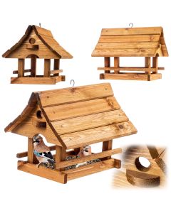 Karmnik dla ptak&oacute;w Arbis domek 30 x 25 cm naturalny