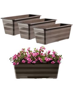 Doniczka balkonowa Cat&iacute; 40cm brązowa 3szt