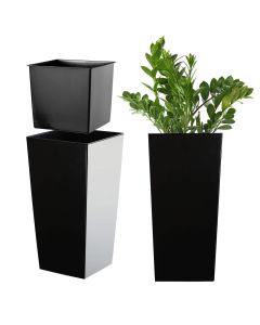 Donica na kwiaty z wkładem Masiera 25 cm, czarna
