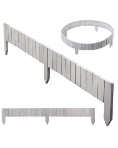 Płotek drewniany rollborder Ansjo obrzeże 115 x 10 cm biały