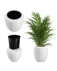 Donica na kwiaty z wkładem Pale 40 cm, biała