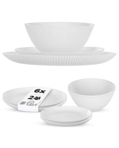 Zestaw obiadowy Regno salaterka 20 cm + talerz deserowy + talerz płytki biały 2 kpl.