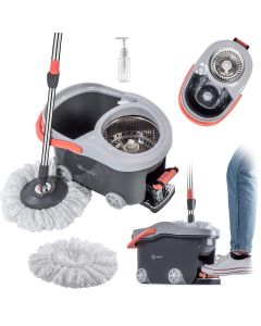 Mop obrotowy z wiadrem Jarpen 128 cm szary