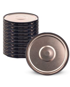 Metalowe wieczka do słoik&oacute;w Virbo 10szt fi 82mm czarno-złote Orbit
