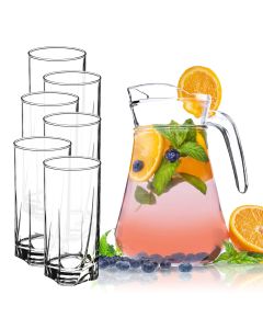 Zestaw szklanek Meco 380 ml 6 szt + Dzbanek Rieti 1,4L