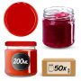 Słoiki na przetwory Lerma 200ml 50szt 66mm + wieczka czerwone