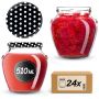 Słoiki na przetwory Sassa 580ml 24szt 82mm + wieczka "Czarny groszek"