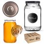 Szklany słój Lierde 900ml 82mm 48 szt. + wieczka czarno-złote Orbit