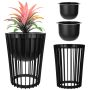 Kwietnik dwustronny Aytre 40 cm czarny + 2 wkłady