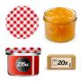 Słoiki na przetwory Tartu 235ml 20szt 82mm + wieczka "Czerwona krata'