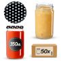Słoiki na przetwory Gera 350ml fi66mm 50szt + wieczka "Groszek czarny"