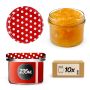 Słoiki na przetwory Tartu 235ml 10szt 82mm + wieczka "Groszek czerwony"
