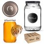 Szklany słój Lierde 900ml 82mm 8 szt. + wieczka czarno-złote Orbit