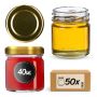 Słoiki na przetwory Halli 40ml 50szt 43mm + wieczka złote