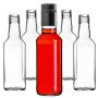 Szklana butelka Monopol 200ml z długą czarną zakrętką 10 szt.