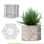 Gabion ogrodowy stalowy 39 x 56 cm, srebrny