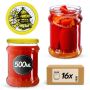 Słoiki na przetwory Kisko 500ml 16szt 82mm + wieczka "Pszczoła"