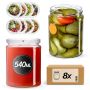 Słoiki na przetwory Maki 540ml fi82mm 8szt + wieczko Garden wreath