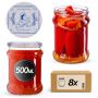 Słoiki na przetwory Kisko 500ml fi82mm 8szt + wieczko Makatka