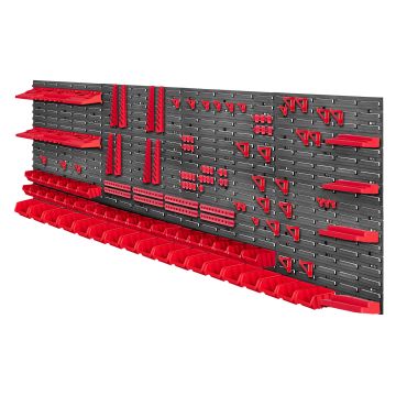 Tablica warsztatowa Lokke 132 elementy 232 x 78 cm, czerwona
