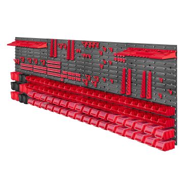 Tablica warsztatowa Lokke 194 elementy 232 x 78 cm, czerwona