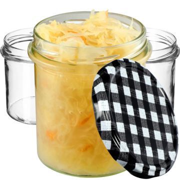 Słoiki na przetwory Avila 350ml 20szt 82mm + wieczka "Czarna Krata"