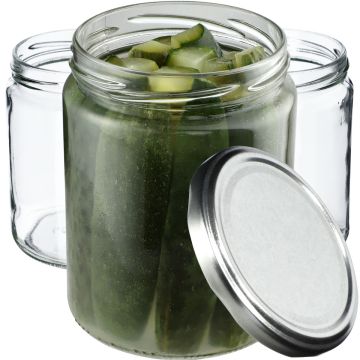 Słoiki na przetwory Maki 540ml 48szt 82mm + wieczka srebrne