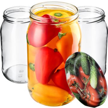 Słoiki na przetwory Niva 760ml 8szt 82mm + wieczka "Warzywa"