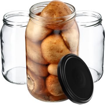 Słoiki na przetwory Simo 900ml 24szt 82mm wieczka "Czarny mat"