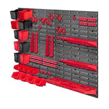 Tablica warsztatowa Lokke 61 elementów 116 x 78 cm, czerwona