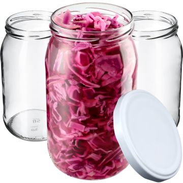 Słoiki na przetwory Niva 760ml 8szt 82mm + wieczka białe