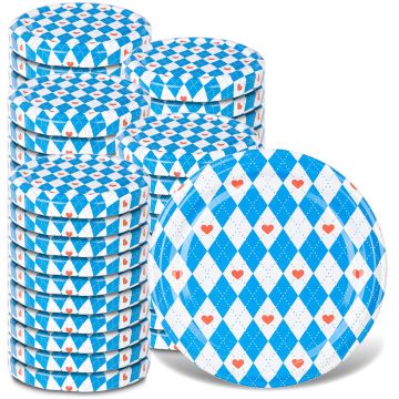 Metalowe wieczka do słoików Valsta 50szt fi 66mm "Niebieskie romby"